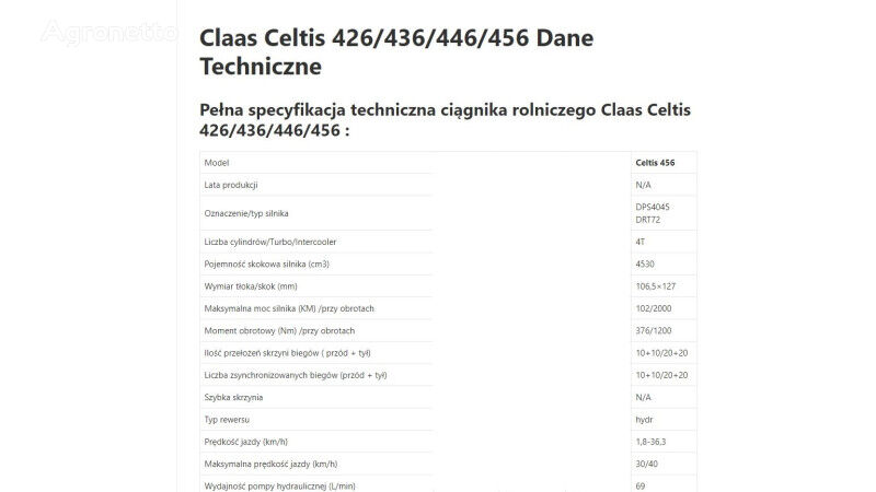 Claas Celtis 456 [CZĘŚCI MECHANICZNE] motor