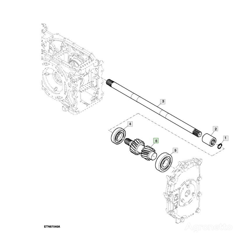 SU20124 primäraxel till John Deere hjultraktor